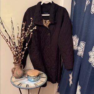 Lands' End Black Quilted Jacket